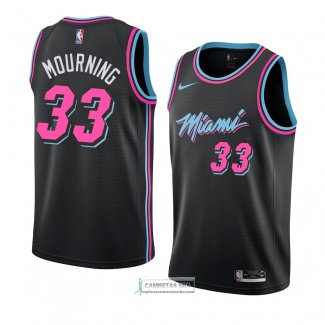 Camiseta Miami Heat Alonzo Mourning Ciudad 2018-19 Negro