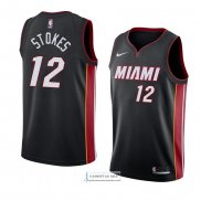 Camiseta Miami Heat Jarnell Stokes Icon 2018 Negro