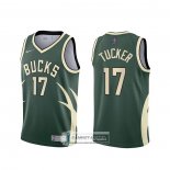 Camiseta Milwaukee Bucks P.J. Tucker Earned 2020-21 Verde