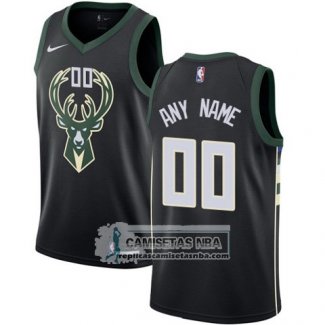 Camiseta Milwaukee Bucks Personalizada 2017-18 Negro