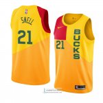 Camiseta Milwaukee Bucks Tony Snell Ciudad 2018-19 Amarillo