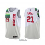 Camiseta Milwaukee Bucks Tony Snell Earned Edition Blanco