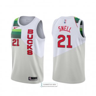 Camiseta Milwaukee Bucks Tony Snell Earned Edition Blanco