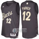 Camiseta Navidad Bucks Jabari Parker 2016 Negro