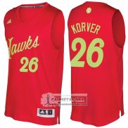 Camiseta Navidad Hawks Kyle Korver 2016 Rojo