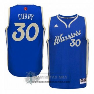 Camiseta Navidad Warriors Curry 2015 Azul