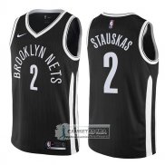 Camiseta Nets Nik Stauskas Ciudad 2017-18 Negro