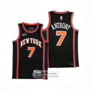 Camiseta New York Knicks Carmelo Anthony NO 7 Ciudad 2021-22 Negro