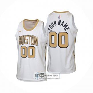 Camiseta Nino Boston Celtics Personalizada Ciudad 2025-26 Blanco