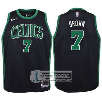 Camiseta Nino Celtics Jaylen Brown Statement 2017-18 Negro