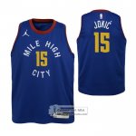 Camiseta Nino Denver Nuggets Nikola Jokic NO 15 Statement Azul