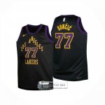 Camiseta Nino Los Angeles Lakers Luka Doncic NO 77 Ciudad 2025-26 Negro