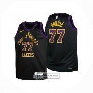 Camiseta Nino Los Angeles Lakers Luka Doncic NO 77 Ciudad 2025-26 Negro