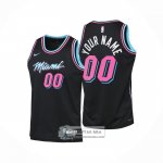 Camiseta Nino Miami Heat Personalizada Ciudad 2025-26 Negro