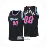 Camiseta Nino Miami Heat Personalizada Ciudad 2025-26 Negro