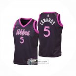 Camiseta Nino Minnesota Timberwolves Anthony Edwards NO 5 Ciudad 2025-26 Negro