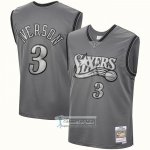 Camiseta Philadelphia 76ers Allen Iverson NO 3 Mitchell & Ness 2000-01 Gris