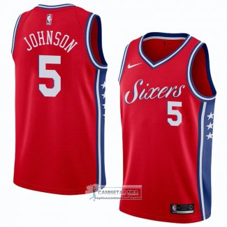 Camiseta Philadelphia 76ers Amir Johnson Statement 2018 Rojo