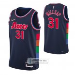 Camiseta Philadelphia 76ers Ben Paul Millsap NO 31 Ciudad 2021-22 Azul