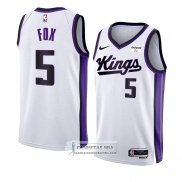 Camiseta Sacramento Kings De'Aaron Fox NO 5 Association 2023-24 Blanco