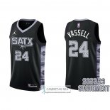 Camiseta San Antonio Spurs Devin Vassell NO 24 Statement 2022-23 Negro