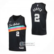 Camiseta San Antonio Spurs Dylan Harper NO 2 Ciudad 2025-26 Negro