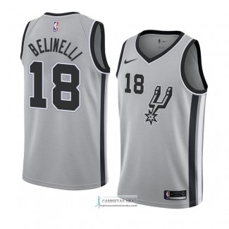 Camiseta San Antonio Spurs Marco Belinelli Statement 2018 Gris2