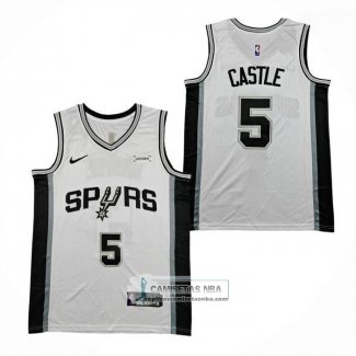 Camiseta San Antonio Spurs Stephon Castle NO 5 Association 2025-26 Blanco