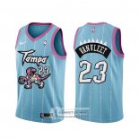 Camiseta Toronto Raptors Fred Vanvleet Ciudad 2020-21 Rosa Azul