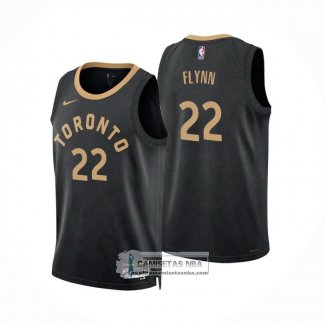 Camiseta Toronto Raptors Malachi Flynn NO 22 Ciudad 2022-23 Negro