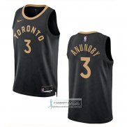 Camiseta Toronto Raptors OG Anunoby NO 3 Ciudad 2022-23 Negro