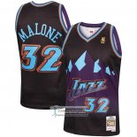 Camiseta Utah Jazz Karl Malone NO 32 Mitchell & Ness 1996-97 Negro