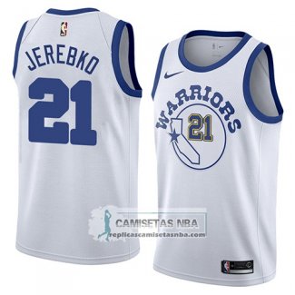 Camiseta Warriors Jonas Jerebko Hardwood Classic 2018-19 Blanco