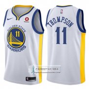 Camiseta Warriors Klay Thompson 2017-18 Blanco