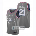 Camiseta 76ers Joel Embiid Ciudad 2018-19 Gris