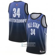 Camiseta All Star 2023 Milwaukee Bucks Giannis Antetokounmpo NO 34 Azul