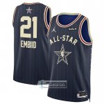 Camiseta All Star 2024 Philadelphia 76ers Joel Embiid NO 21 Azul
