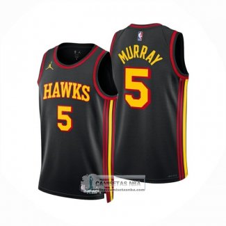 Camiseta Atlanta Hawks Dejounte Murray NO 5 Statement 2025-26 Negro