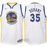 Camiseta Nino Warriors Durant 2017-18 Blanco
