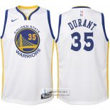 Camiseta Nino Warriors Durant 2017-18 Blanco