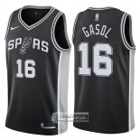 Camiseta Autentico Spurs Gasol 2017-18 Negro