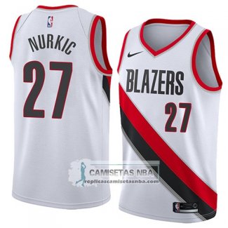 Camiseta Blazers Jusuf Nurkic Association 2018 Blanco