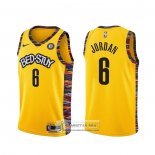 Camiseta Brooklyn Nets Deandre Jordan Ciudad 2020-21 Amarillo