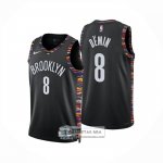 Camiseta Brooklyn Nets Egor Demin NO 8 Ciudad 2025-26 Negro