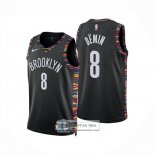 Camiseta Brooklyn Nets Egor Demin NO 8 Ciudad 2025-26 Negro