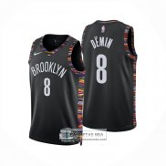 Camiseta Brooklyn Nets Egor Demin NO 8 Ciudad 2025-26 Negro