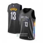 Camiseta Brooklyn Nets James Hardenl Ciudad 2020-21 Negro