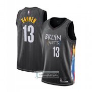 Camiseta Brooklyn Nets James Hardenl Ciudad 2020-21 Negro