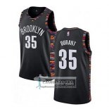 Camiseta Brooklyn Nets Kevin Durant Ciudad 2019-20 Negro