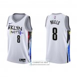 Camiseta Brooklyn Nets Patty Mills NO 8 Ciudad 2022-23 Blanco